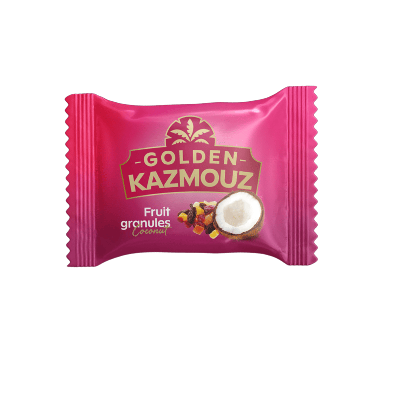 حلوى جوز الهند مع حبيبات الفواكه المجففة